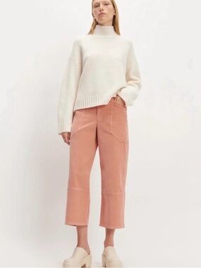 Everlane Cropped Wide-Leg Utility Pants in Dusty Rose